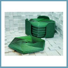 Bezos 3D Baskı Super Fidget Coaster Seti - Altıgen Desenli Bardak Altlığı ve Tutucu-Yeşil MBT06
