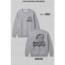 Zoka Wear Yamac Parasutu Ön Arka Baskılı Bisiklet Yaka Sweatshirt