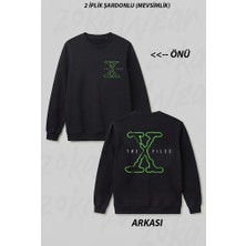Zoka Wear Old Logo Dizi The x Files Ön Arka Baskılı Bisiklet Yaka Sweatshirt