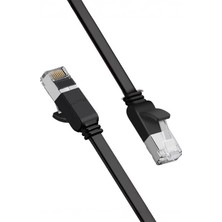UGREEN Cat6 Flat Pure Copper Metal Konnektör UTP Ethernet Kablosu 1 Metre, 50184