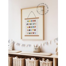 Des Vu Print Alfabe Çocuk Odası Posteri, Çocuk Odası Temalı Çerçevesiz Poster