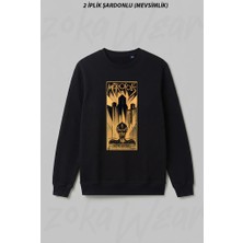 Zoka Wear Metropolis Fritz Lang Movie Ön Baskılı Bisiklet Yaka Sweatshirt