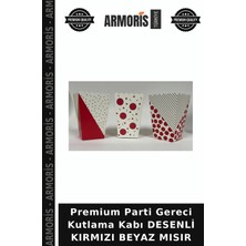 Armoris Premium Parti Gereci Kutlama Kabı Desenli Kırmızı Beyaz Mısır