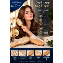 Mucit Home Bambu Uçlu Fırça Ahşap Saç Fırçası Ahşap Tarak Doğal Bambu Saç Açıcı Tüm Saçlar