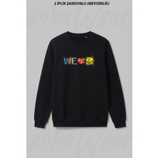 Zoka Wear We Love Tenis Ön Baskılı Bisiklet Yaka Sweatshirt
