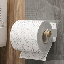 Odea Tr Ahşap Metal Tuvalet Kağıtlığı, Tuvalet Kağıdı Tutacağı, Yapışkanlı Tuvalet Kağıtlığı, Doğal Ahşap Bar Tutucu Tuvalet Kağıdı Standı, Minimal Tuvalet Wc Kağıtlık (Beyaz)