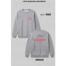 Zoka Wear Yarin Cumhuriyeti Ilan Edecegiz Ön Arka Baskılı Bisiklet Yaka Sweatshirt