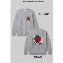 Zoka Wear Japanese Love Kanji Anime Ön Arka Baskılı Bisiklet Yaka Sweatshirt