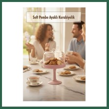 Vintessy Vıntessy Soft Pembe Akrilik Ayaklı Kurabiyelik & Kapaklı Sunum Standı - 2 Parça BZS01