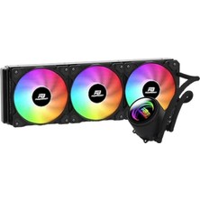 Powerboost Cırcle 360B Rainbow Fanlı LGA1700/AM5 Uyumlu 360MM Cpu Sıvı Soğutma Sistemi (Siyah)