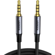 UGREEN 3.5mm Hi-Fi Streo TRRS Jack Aux Örgülü Ses ve Mikrofon Kablosu Siyah 2m, 20782