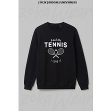 Zoka Wear Tenis Love It Ön Baskılı Bisiklet Yaka Sweatshirt