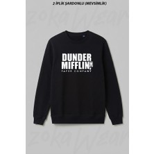 Zoka Wear Dunder Mifflin Paper Company The Office Dizi Ön Baskılı Bisiklet Yaka Sweatshirt