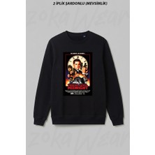 Zoka Wear Threat Level Dizi The Office Ön Baskılı Bisiklet Yaka Sweatshirt