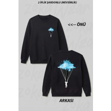 Zoka Wear Yamac Parasutu - Paragliding Baski2 Ön Arka Baskılı Bisiklet Yaka Sweatshirt