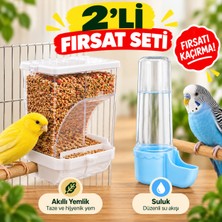 Quik Akıllı Kuş Yemliği ve Otomatik Kuş Suluğu Seti Kafes Yemlik Suluk Aksesuarı