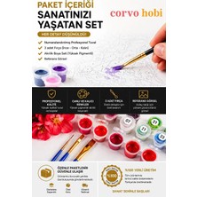 Corvo Sayılarla Boyama Hobi Seti Çerçeveli Numaralı Tuval Fırça Boya Askı Aparatı Dahil 40X50 cm - Kral Bugs
