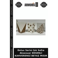 Armoris Delux Serisi Şık Sofra Aksesuar Desenli Kahverengi Beyaz Mısır
