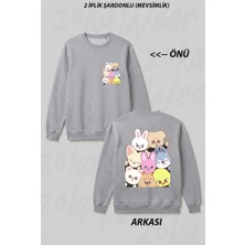 Zoka Wear Stray Kids - Skzoo Ön Arka Baskılı Bisiklet Yaka Sweatshirt