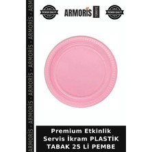 Armoris Premium Etkinlik Servis Ikram Plastik Tabak 25 Li Pembe