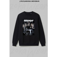 Zoka Wear Poster Dizi Teen Wolf T-Shi Ön Baskılı Bisiklet Yaka Sweatshirt