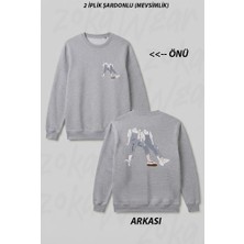 Zoka Wear Genc Sevgililer Baskili Kisa Ön Arka Baskılı Bisiklet Yaka Sweatshirt