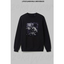 Zoka Wear Karga Tasarim Ön Baskılı Bisiklet Yaka Sweatshirt