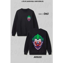 Zoka Wear Joker Tasarim Bas Ön Arka Baskılı Bisiklet Yaka Sweatshirt