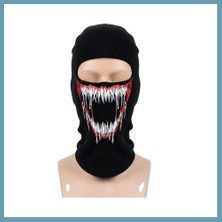 Bezos Unisex Canavar Diş Baskılı Balaklava 1 Adet Tek Beden Viskoz Kask Içi Motosiklet Maskesi · Renk: Siyah · Beden: Standart MBT06