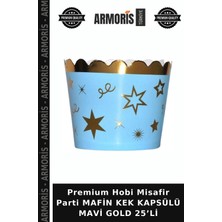 Armoris Premium Hobi Misafir Parti Mafin Kek Kapsülü Mavi Gold 25’li