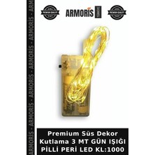 Armoris Premium Süs Dekor Kutlama 3 mt Gün Işığı Pilli Peri LED KL:1000