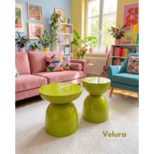 Velura Home & Living Leonardo Yan Sehpa & Yan Sehpa Seti - Fıstık Yeşili