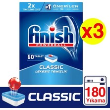 Finish Bulaşık Makinesi Deterjanı Klasik Tablet  60 x 3 Toplam 180 Adet