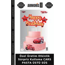 Armoris Özel Üretim Etkinlik Sürpriz Kutlama Cars Pasta Üstü Süs