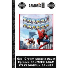 Armoris Özel Üretim Sürpriz Davet Eğlence Örümcek Adam Iyi Ki Doğdun Banner