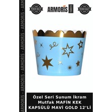 Armoris Özel Seri Sunum Ikram Mutfak Mafin Kek Kapsülü Mavi Gold 12’li
