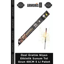 Armoris Özel Üretim Nişan Etkinlik Sunum Tel Uzun 40CM 5 Li Paket