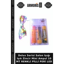 Armoris Delux Serisi Salon Işığı Işık Zincir Mini Ampul 10 mt Renkli Pilli Peri LED