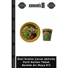 Armoris Özel Üretim Çocuk Aktivite Parti Karton Tabak Bardak Arı Maya 8’li