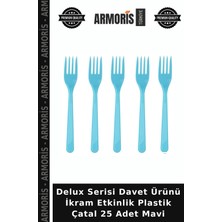 Armoris Delux Serisi Davet Ürünü Ikram Etkinlik Plastik Çatal 25 Adet Mavi