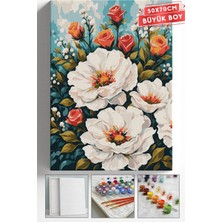 Corvo Sayılarla Boyama Hobi Seti Çerçeveli Numaralı Tuval Fırça Boya Askı Aparatı Dahil 50X70 cm - Gül Kokulu Düşler