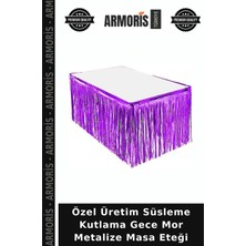 Armoris Özel Üretim Süsleme Kutlama Gece Mor Metalize Masa Eteği
