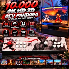 ScHitec M10C Dev Pandora Arcade 10.000 Oyun 4K HD 2 Kişilik Büyük Boy Retro Oyun Konsolu