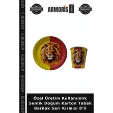 Armoris Özel Üretim Kullanımlık Senlik Doğum Karton Tabak Bardak Sarı Kırmızı 8’li