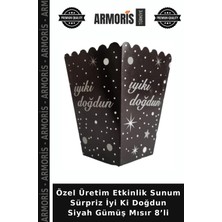 Armoris Özel Üretim Etkinlik Sunum Sürpriz Iyi Ki Doğdun Siyah Gümüş Mısır 8’li