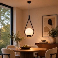Apliqa Mirza Tekli Siyah Sarkıt Modern Tasarım Beyaz Camlı Mutfak Salon İçin 20x80 cm