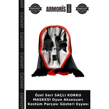 Armoris Özel Seri Saçlı Korku Maskesi Oyun Aksesuarı Kostüm Parçası Gösteri Eşyası