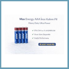 Bezos Max Energy Aaa Ince Kalem Pil 1.5V R03 Heavy Duty Ultra Power 4 Lü 1 Paket MBT06