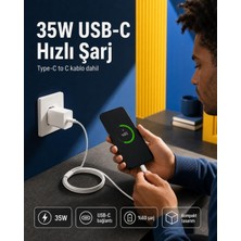 Mossem 35W Usb-C Type-C To C Kablolu Hızlı Şarj Başlığı Seti