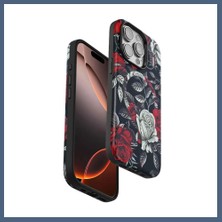 Bezos Onegif iPhone 14 Pro Uyumlu Flower Series Magsafe Kapak - Siyah BZS10